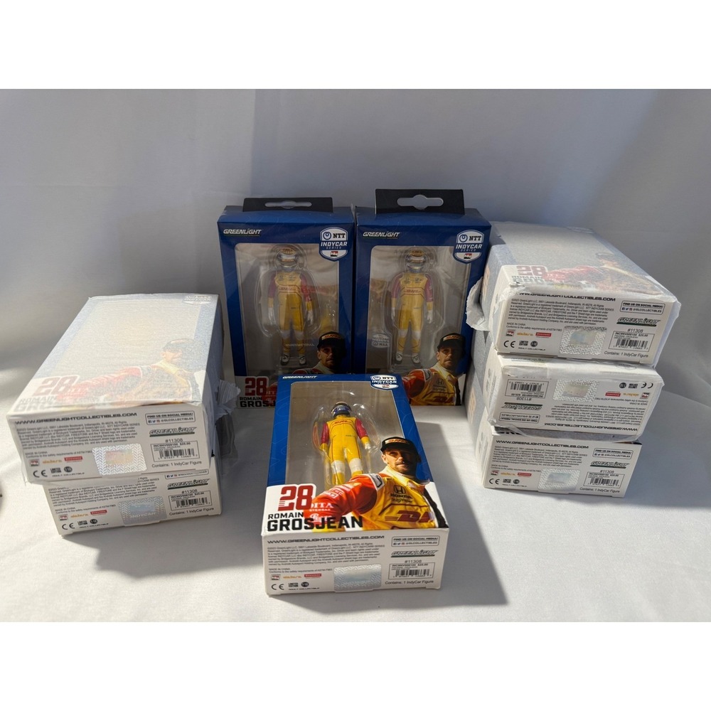 Lot of 7 GreenLight IndyCar #28 Romain Grosjean Driver Figures NIB
